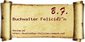 Buchvalter Felicián névjegykártya